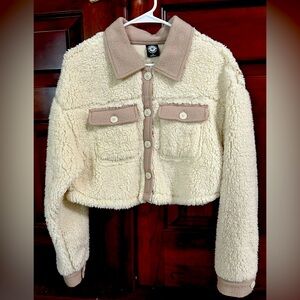 White & tan button down jacket